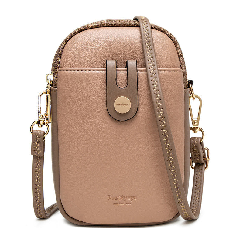 Wholesale PU Embroidered Vertical Zipper Single Shoulder Crossbody Bag